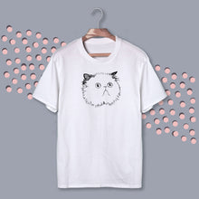 Load image into Gallery viewer, 010 . persian cat . white tee