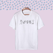 Load image into Gallery viewer, 020. naughty cats . white tee