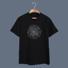 Load image into Gallery viewer, 011. cat in swirl . black tee