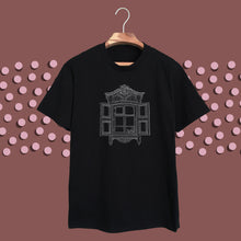 Load image into Gallery viewer, 021. cat beside window . black tee