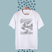 Load image into Gallery viewer, 023. cat surfing . white tee