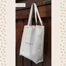 Load image into Gallery viewer, Natural Linen Bag, Hand made & Hand printed, Ms. Cat, Cat Tote Bag, Original design