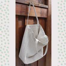 Load image into Gallery viewer, Natural Linen, Handmade Tote Bag, Swirling Cat, Original Design