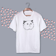 Load image into Gallery viewer, 010 . persian cat . white tee
