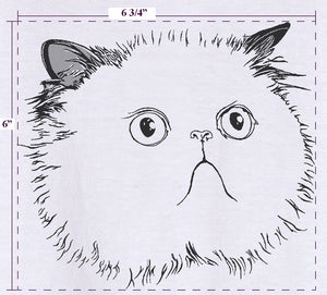 Handmade, Persian Cat Tote Bag, Natural Linen Bag, Cat Printed Shoulder bag