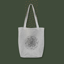 Load image into Gallery viewer, Natural Linen, Handmade Tote Bag, Swirling Cat, Original Design
