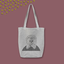 Load image into Gallery viewer, Natural Linen Bag, Hand made &amp; Hand printed, Ms. Cat, Cat Tote Bag, Original design
